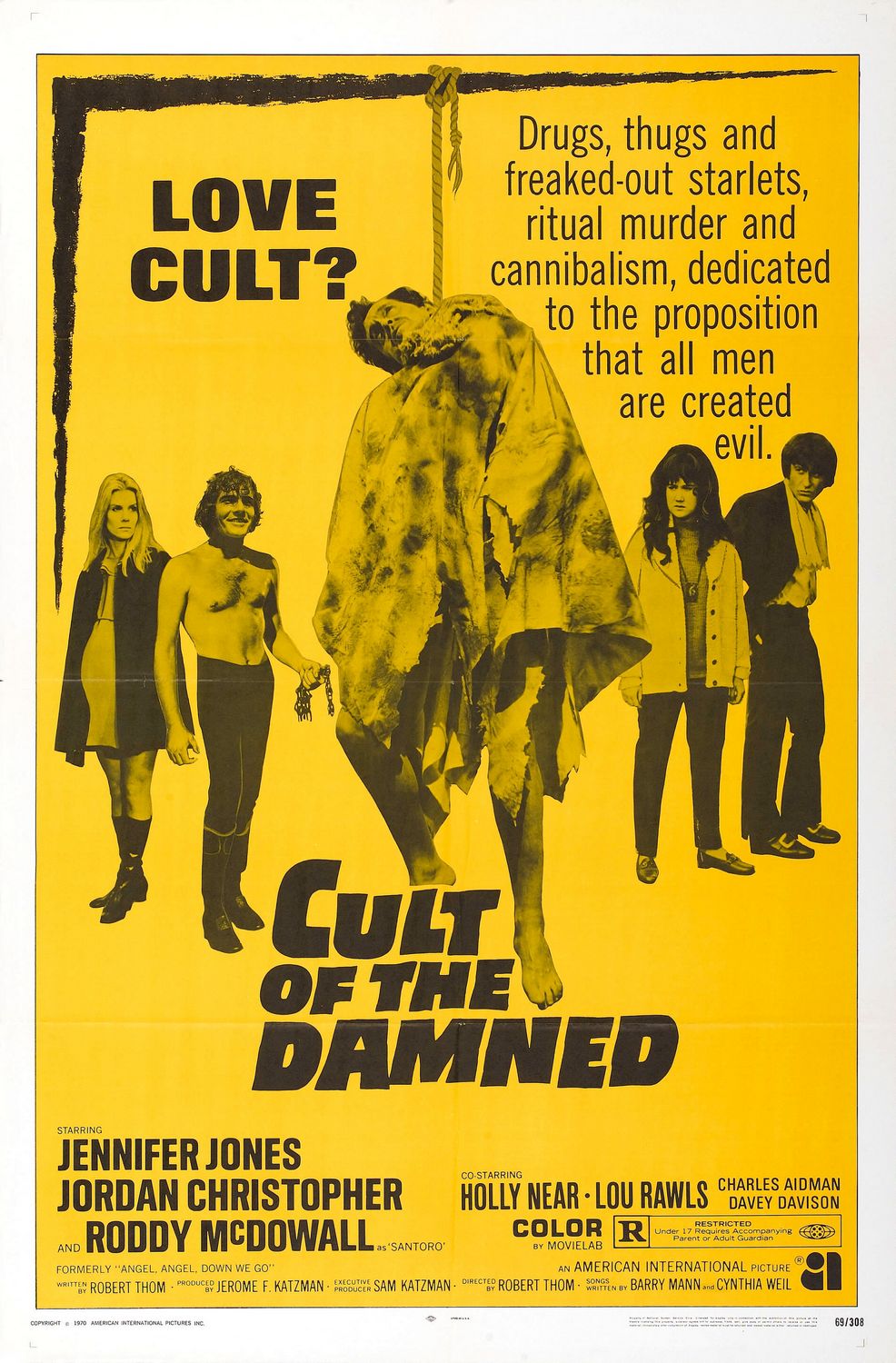 Extra Large Movie Poster Image for Cult of the Damned (aka Angel, Angel, Down We Go) 