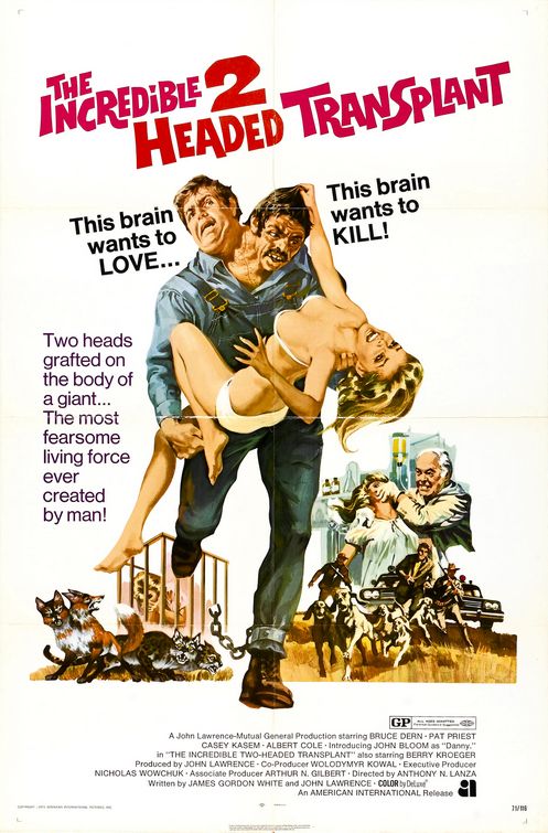 The Incredible 2-Headed Transplant Movie Poster