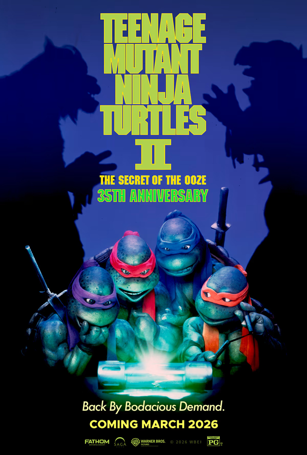 Extra Large Movie Poster Image for Teenage Mutant Ninja Turtles II: The Secret of the Ooze (#2 of 2)