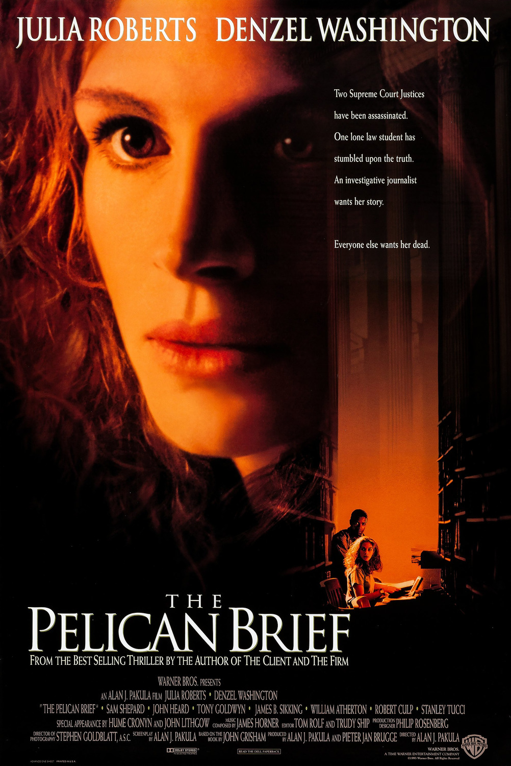 Extra Large Movie Poster Image for The Pelican Brief (#1 of 2)