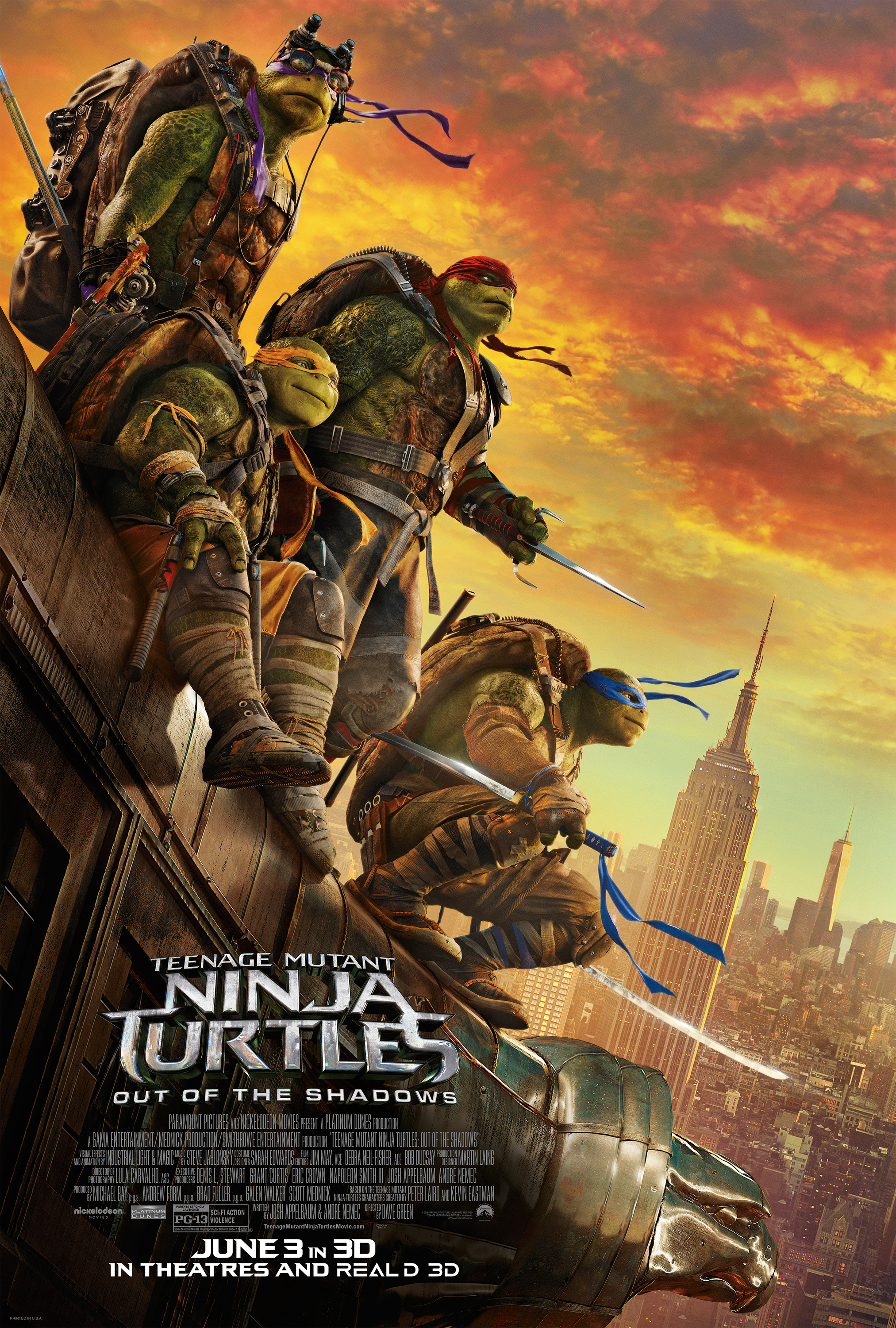 Mega Sized Movie Poster Image for Teenage Mutant Ninja Turtles: Out of the Shadows (#10 of 18)