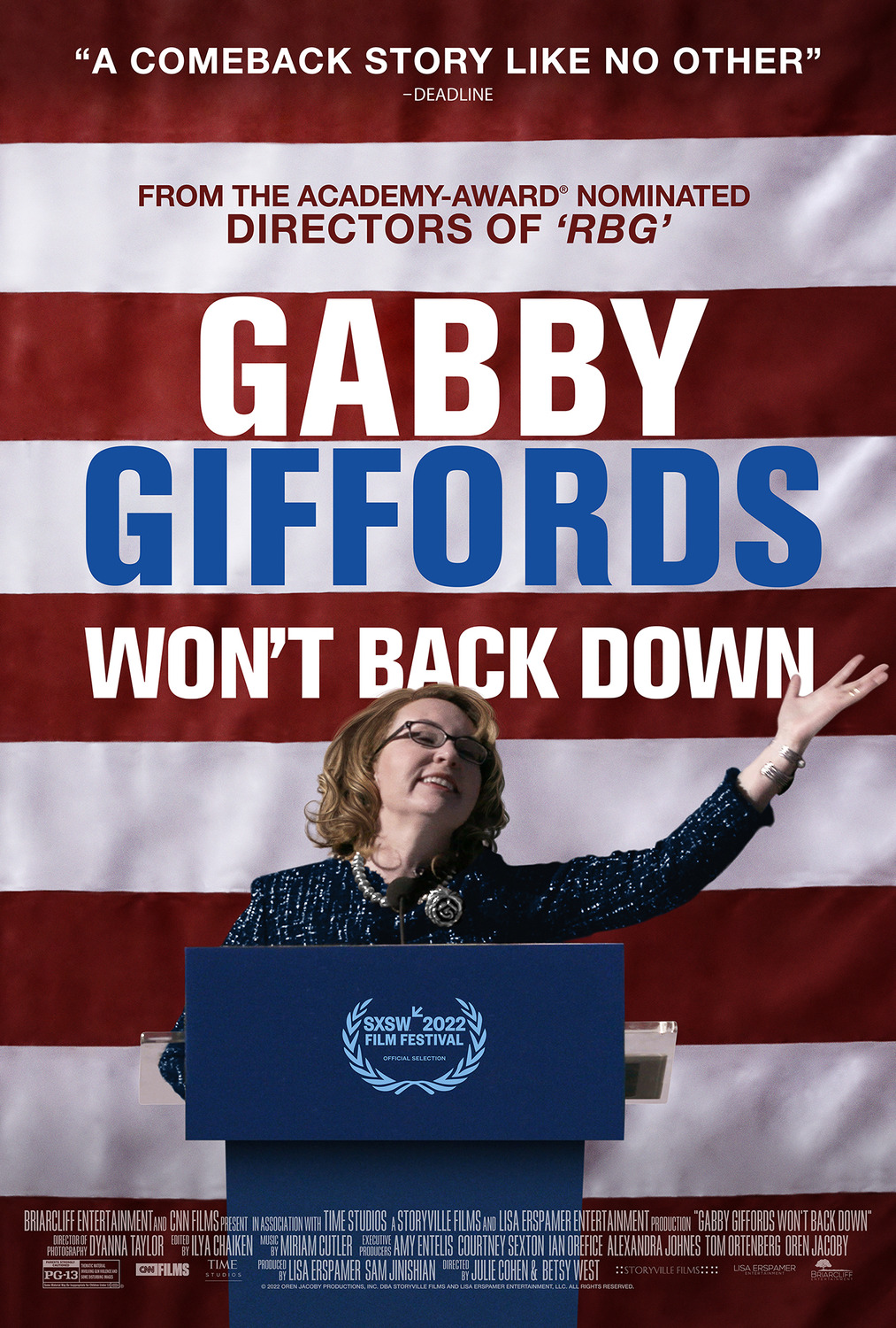 Extra Large Movie Poster Image for Gabby Giffords Won't Back Down 