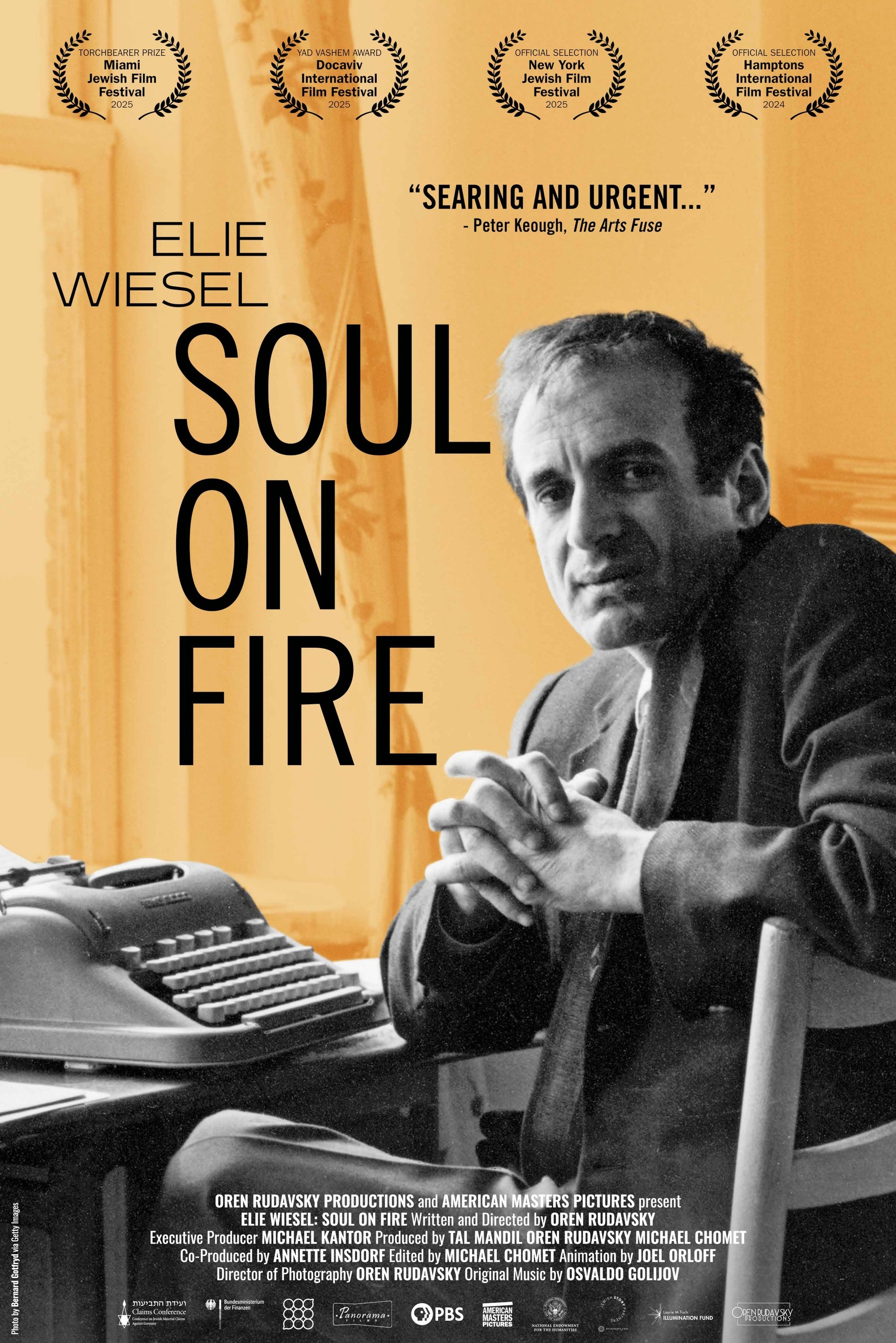 Mega Sized Movie Poster Image for Elie Wiesel: Soul on Fire 