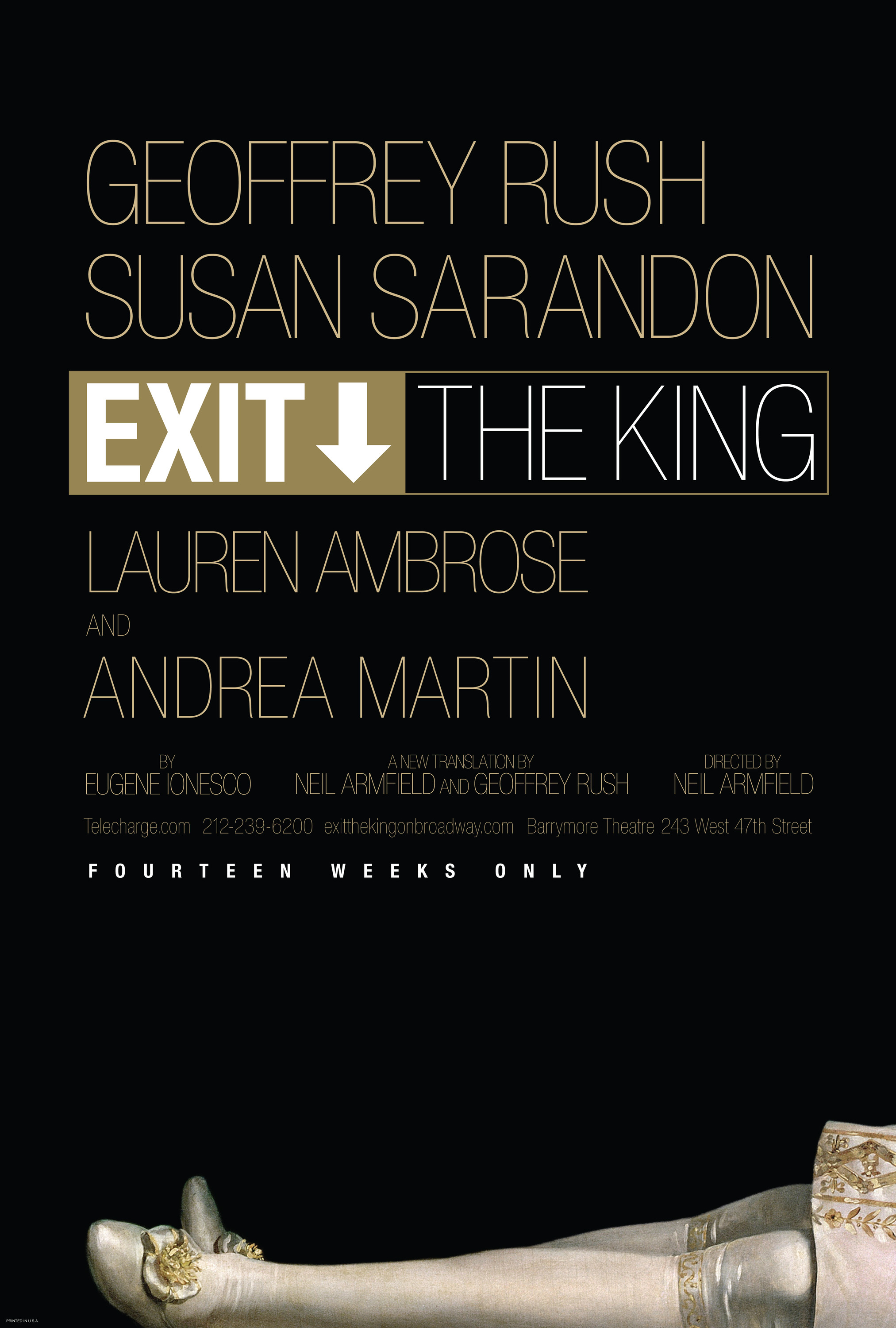 Mega Sized Broadway Poster Image for Exit the King 