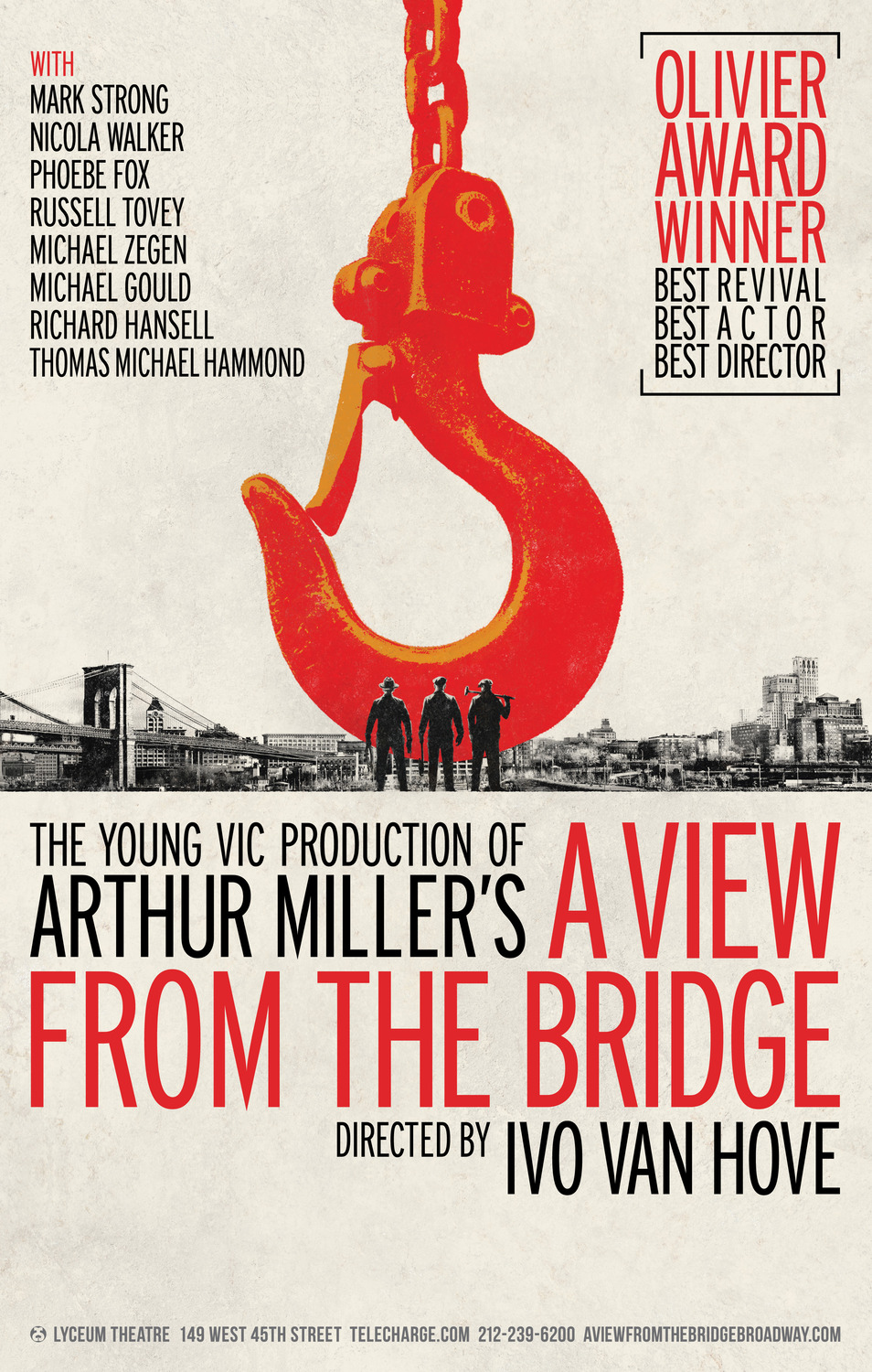 Extra Large Broadway Poster Image for A View From the Bridge 