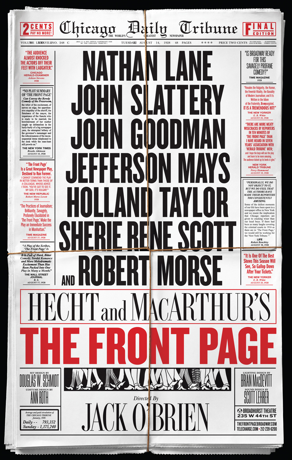 Extra Large Broadway Poster Image for The Front Page 