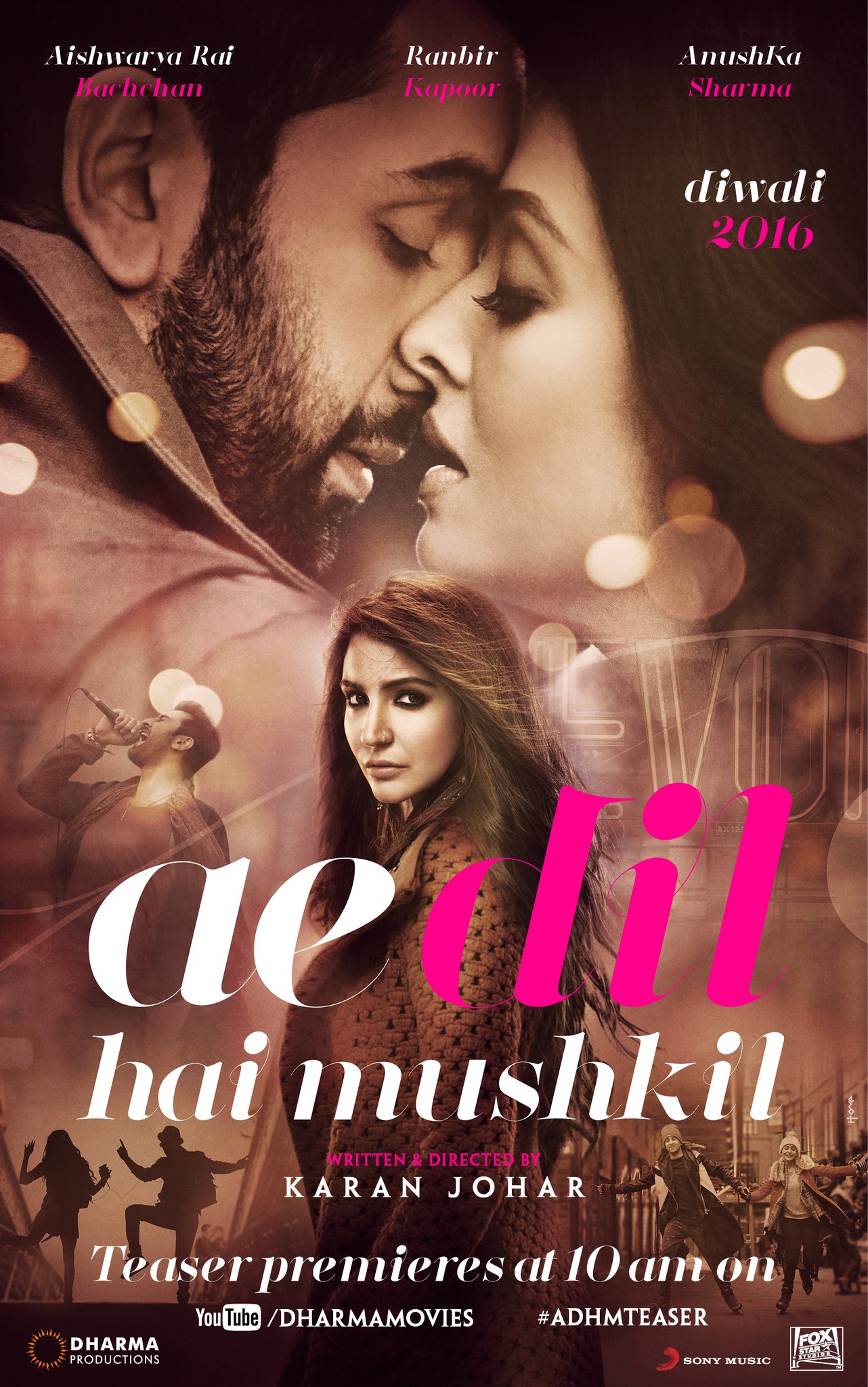 Mega Sized Movie Poster Image for Ae Dil Hai Mushkil 