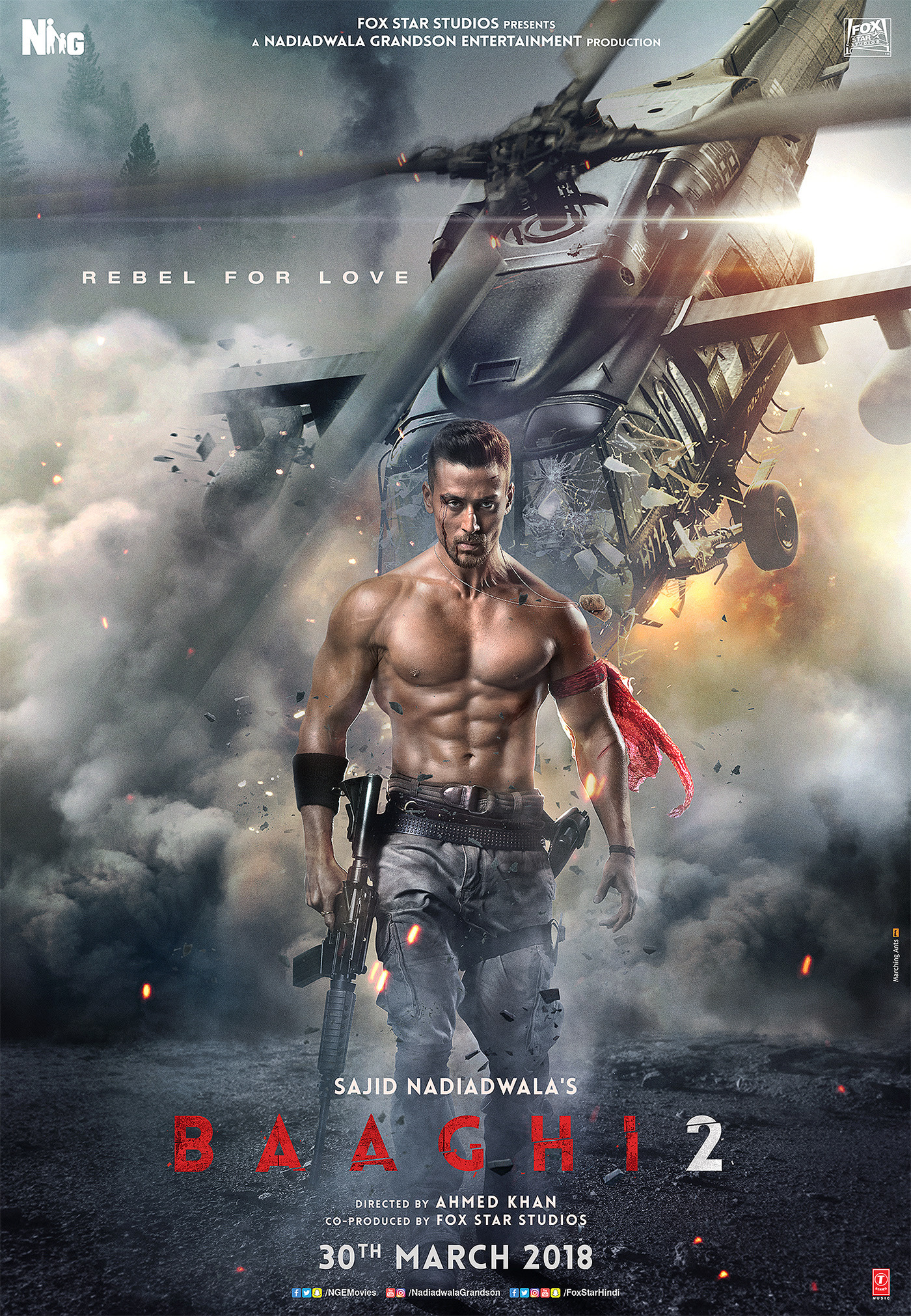 Mega Sized Movie Poster Image for Baaghi 2 (#2 of 6)