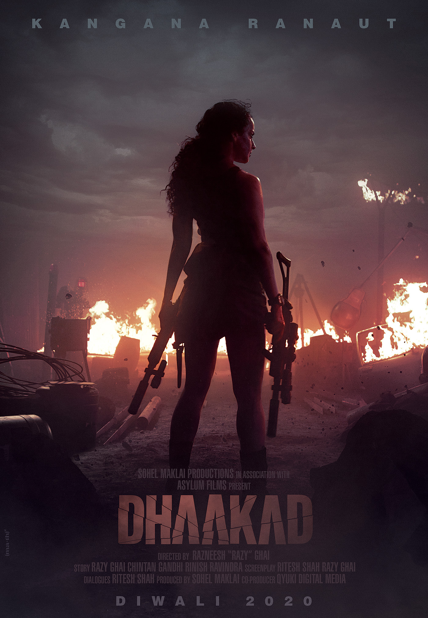 Mega Sized Movie Poster Image for Dhaakad (#1 of 2)