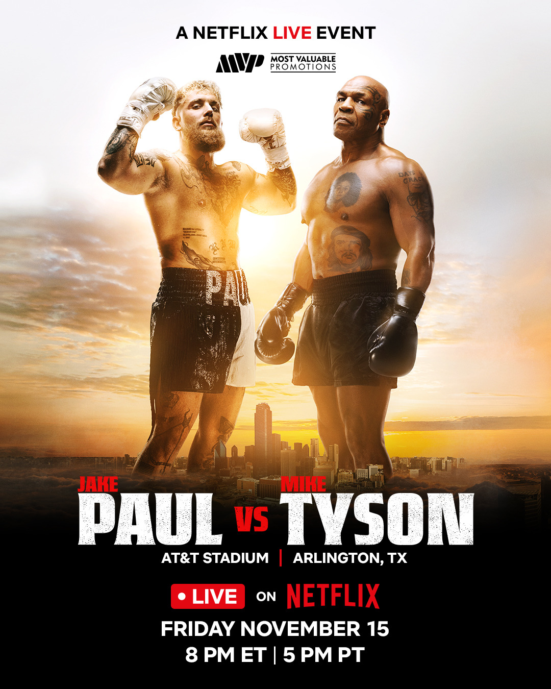 Extra Large TV Poster Image for Jake Paul vs. Mike Tyson (#2 of 2)